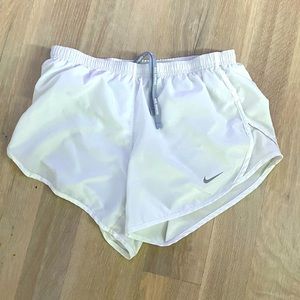 White Nike athletic shorts